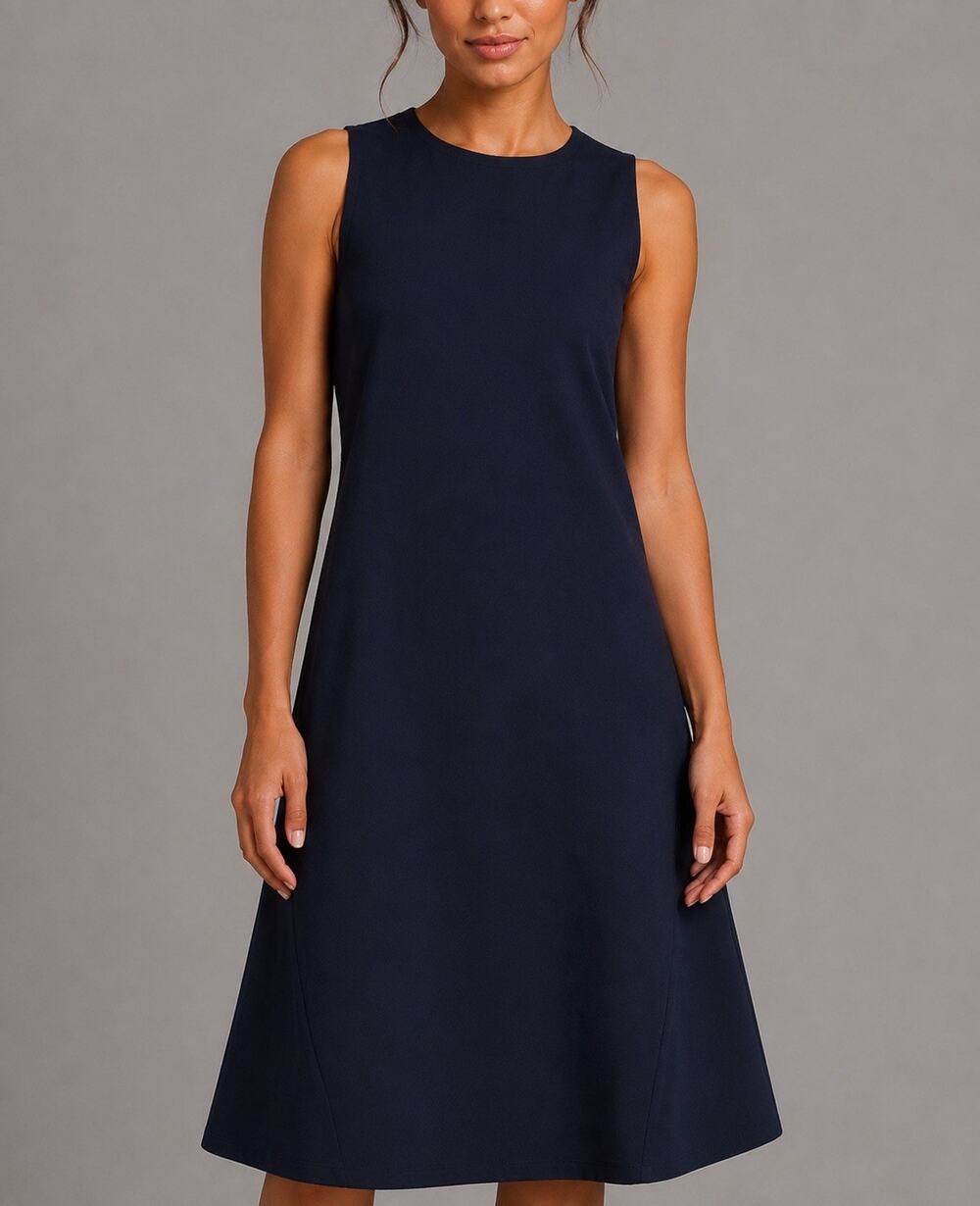 Rachel Comey Navy Crepe Sleeveless Flounce Midi Dress Size 6
